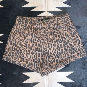 NWOT Forever 21 Cheetah Jean Shorts